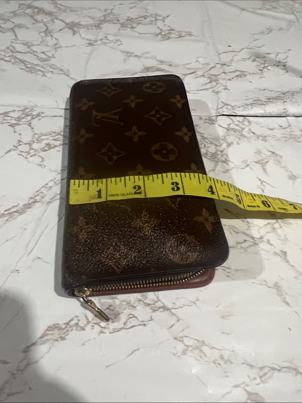 Louis Vuitton Monogram Zip-Around Wallet in Brown and Gold